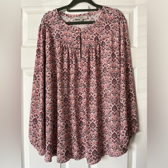 LOFT Tops - LOFT Plus Size 18 Red & White Blouse ❤️